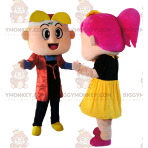 Super Fun Little Girl and Boy BIGGYMONKEY™ Mascot Costume Duo -