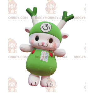 BIGGYMONKEY™ Leek Green and White Rabbit Green Vegetable Mascot