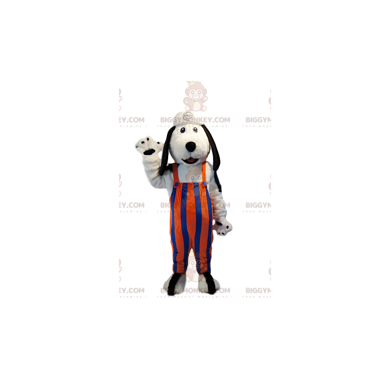 Costume de mascotte BIGGYMONKEY™ de chien blanc avec une Costume de mascotte BIGGYMONKEY™ de chien blanc avec une