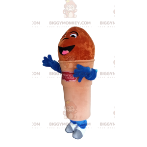 Kostým maskota Very Happy Hnědý kužel zmrzliny BIGGYMONKEY™! –