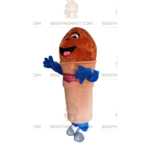 Costume da mascotte BIGGYMONKEY™ cono gelato marrone molto