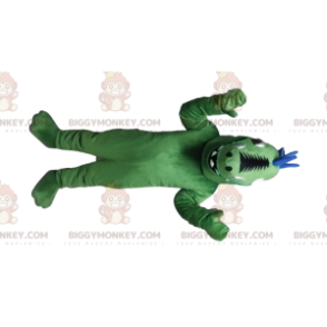 Grün-blauer Dinosaurier BIGGYMONKEY™ Maskottchen-Kostüm.
