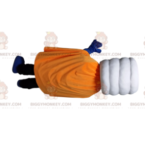 Λευκή Στοίβα BIGGYMONKEY™ μασκότ στολή με χρυσό κοστούμι και