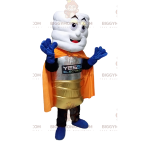 White Stack BIGGYMONKEY™ Maskottchenkostüm mit goldenem Anzug