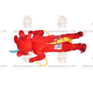 BIGGYMONKEY™ maskottiasu Super hauska punainen lohikäärme