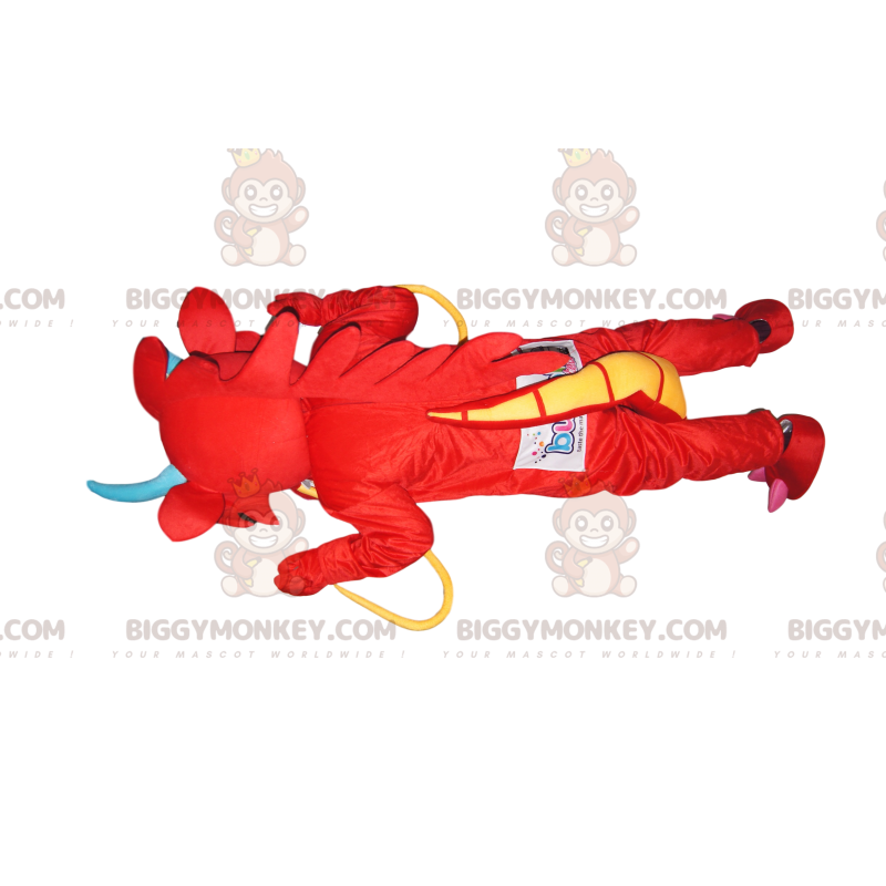 BIGGYMONKEY™ mascottekostuum Superleuke rode draak met gele