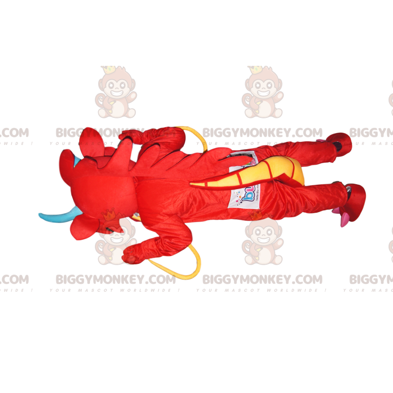 Kostium maskotki BIGGYMONKEY™ Super zabawny czerwony smok z Kostium maskotki BIGGYMONKEY™ Super zabawny czerwony smok z