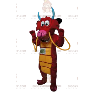 BIGGYMONKEY™ Maskottchenkostüm Super lustiger roter Drache mit