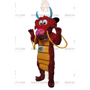 Costume de mascotte BIGGYMONKEY™ de dragon rouge super fun avec