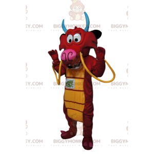 Disfraz de mascota BIGGYMONKEY™ Super Fun Dragón rojo con