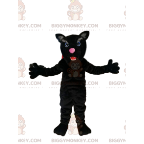 Sort panter med smukke blå øjne BIGGYMONKEY™ maskotkostume -