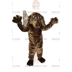 Brauner und schwarzer Hund BIGGYMONKEY™ Maskottchen-Kostüm.