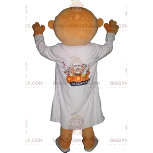 Mustachioed Scientist BIGGYMONKEY™ Mascot Costume with White