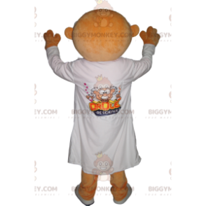 Mustachioed Scientist BIGGYMONKEY™ Mascot Costume with White