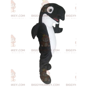 Black and White Orca BIGGYMONKEY™ Mascot Costume. orca costume