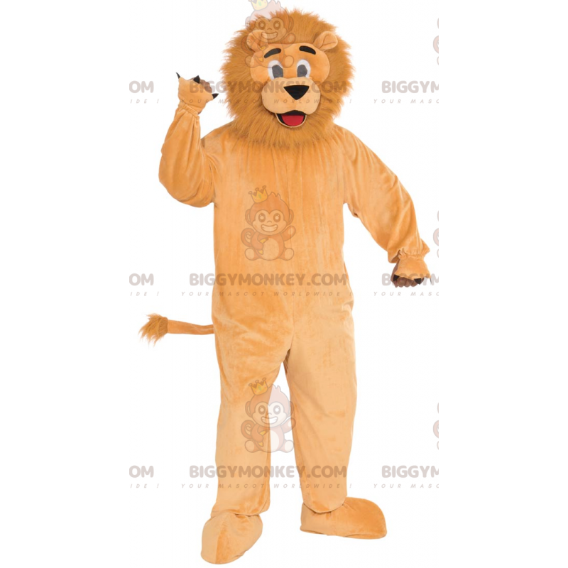 Oranje leeuw met harige manen BIGGYMONKEY™ mascottekostuum - Oranje leeuw met harige manen BIGGYMONKEY™ mascottekostuum -