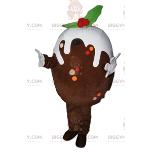 Schokoladen-Ei BIGGYMONKEY™ Maskottchen-Kostüm mit weißer