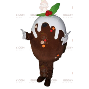 Chocolade-ei BIGGYMONKEY™ mascottekostuum met wit glazuur -