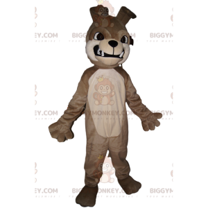 Costume de mascotte BIGGYMONKEY™ de bull-dog gris agressif.