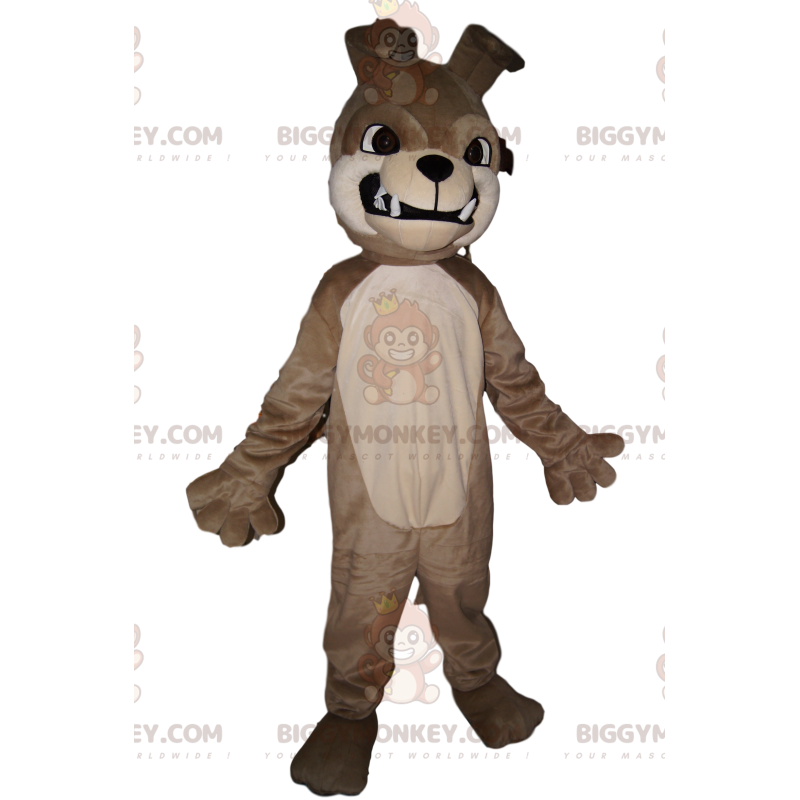 Aggressive Gray Bulldog BIGGYMONKEY™ Mascot Costume. bull dog