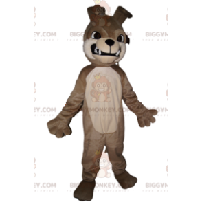 Aggressive Gray Bulldog BIGGYMONKEY™ Mascot Costume. bull dog