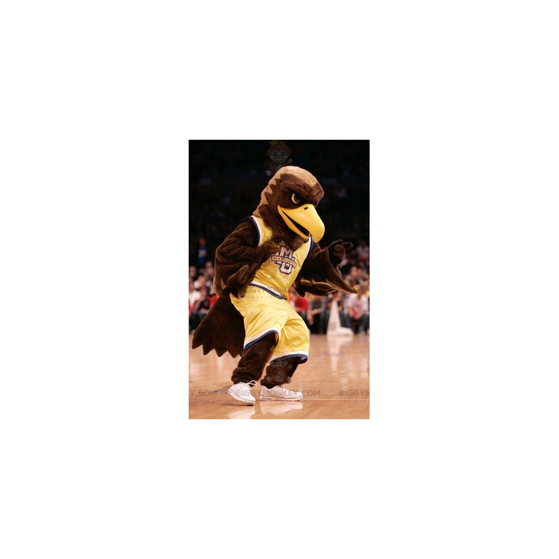 Στολή μασκότ Brown Eagle BIGGYMONKEY™ ντυμένη με κίτρινα