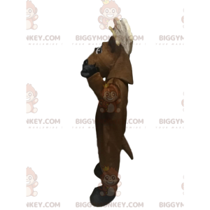 BIGGYMONKEY™ Mascot Costume Very Cheerful Brown Deer With