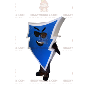 Costume da mascotte BIGGYMONKEY™ da fulmine blu con occhiali da