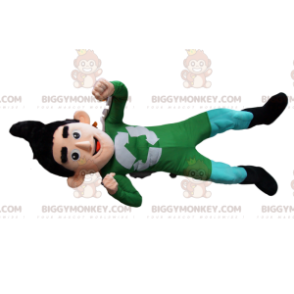 Traje de mascote de super-herói de reciclagem BIGGYMONKEY™ com roupa verde - Mascote super-herói - BiggyMonkey.com