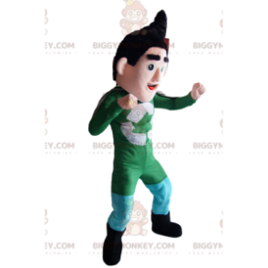Traje de mascote de super-herói de reciclagem BIGGYMONKEY™ com roupa verde - Mascote super-herói - BiggyMonkey.com