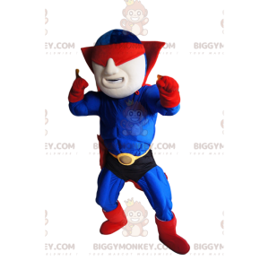 Μπλε και Κόκκινη Στολή Μασκότ Superhero BIGGYMONKEY™ με μάσκα - Μασκότ υπερήρωα - BIGGYMONKEY_013021 - BiggyMonkey.com