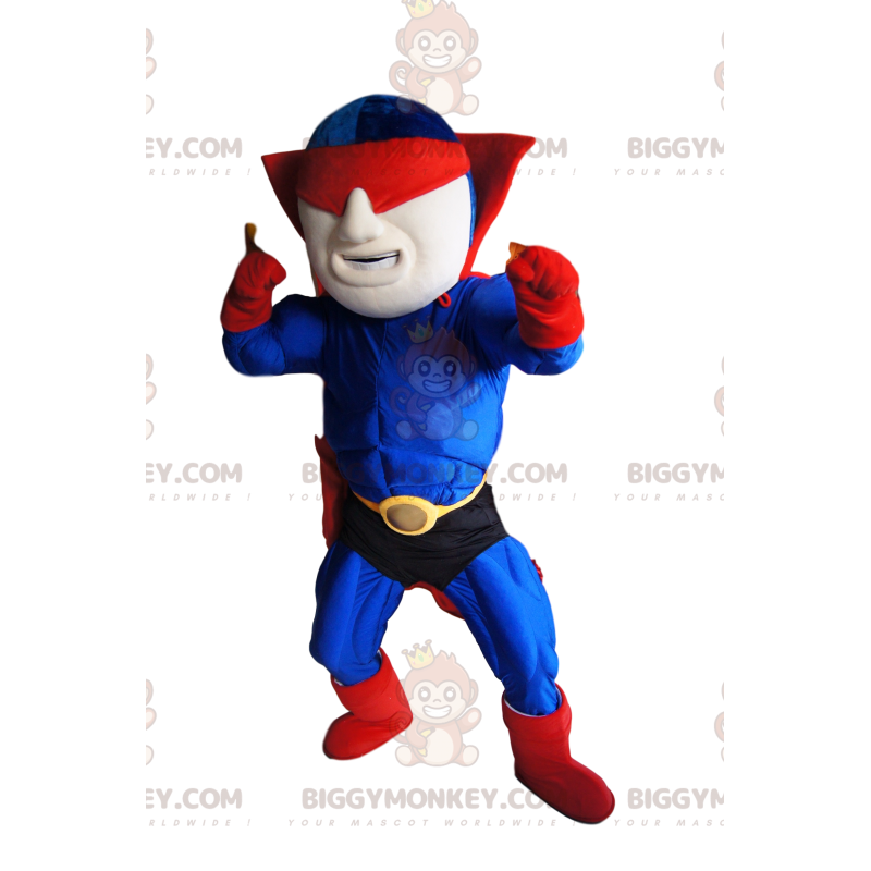 Blue and Red Masked Superhero BIGGYMONKEY™ Mascot Costume -