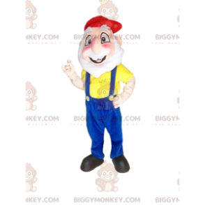  Costume da mascotte da uomo barbuto BIGGYMONKEY™ con tuta blu e berretto - Mascotte maschili - BiggyMonkey.com