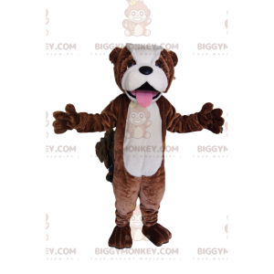 Costume da mascotte Bulldog marrone e bianco BIGGYMONKEY™.