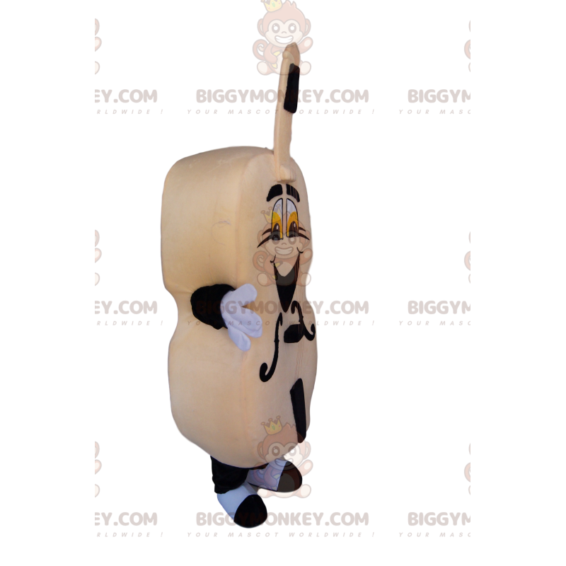 Costume de mascotte BIGGYMONKEY™ de violoncelle beige très Costume de mascotte BIGGYMONKEY™ de violoncelle beige très