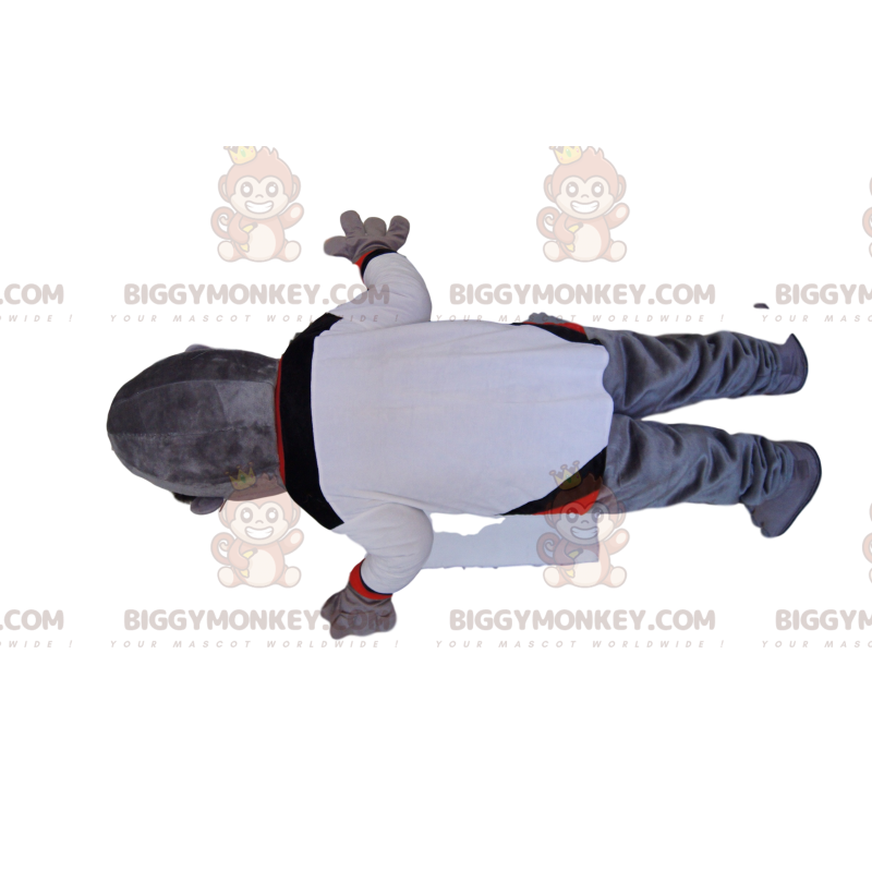 BIGGYMONKEY™ maskotkostume af grå abe med hvid jersey. abe BIGGYMONKEY™ maskotkostume af grå abe med hvid jersey. abe