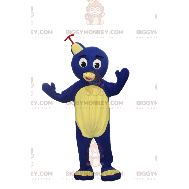 Happy Little Blue Penguin BIGGYMONKEY™ Mascot Costume.Penguin Happy Little Blue Penguin BIGGYMONKEY™ Mascot Costume.Penguin