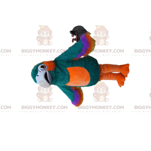 Fato de mascote maravilhoso de papagaio multicolorido