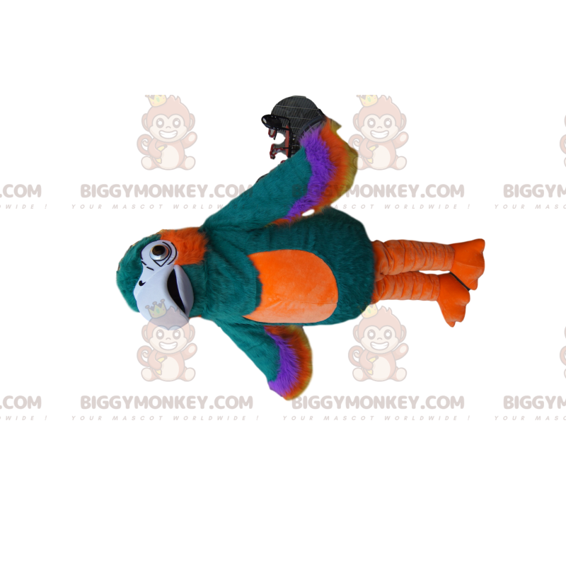 Maravilloso disfraz de mascota de loro multicolor BIGGYMONKEY™ Maravilloso disfraz de mascota de loro multicolor BIGGYMONKEY™
