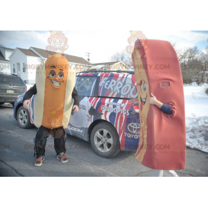 Costume de mascotte BIGGYMONKEY™ de hot-dog géant blanc et