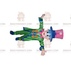 Snowman BIGGYMONKEY™ Mascot Costume with Green Outfit and Big