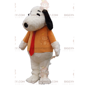 Snoopys BIGGYMONKEY™-maskotkostume med orange t-shirt og rødt
