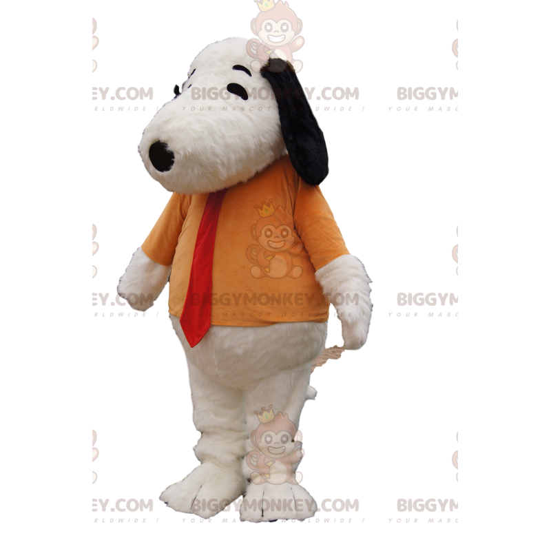 Snoopy's BIGGYMONKEY™ mascot costume with orange t-shirt and