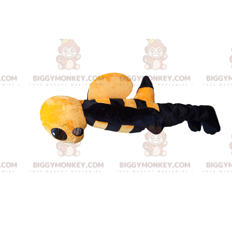 BIGGYMONKEY™ maskottiasu aggressiivisesta keltaisesta ja BIGGYMONKEY™ maskottiasu aggressiivisesta keltaisesta ja