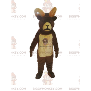 Brown Chamois with Big Horns BIGGYMONKEY™ Mascot Costume –