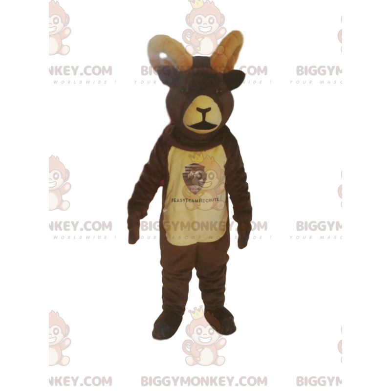 Brązowy kostium maskotki z dużymi rogami BIGGYMONKEY™ - Brązowy kostium maskotki z dużymi rogami BIGGYMONKEY™ -