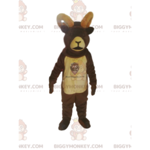 Brunt vaskeskind med store horn BIGGYMONKEY™ maskotkostume - Hjort og doe-maskoter - BIGGYMONKEY_013060 - BiggyMonkey.com