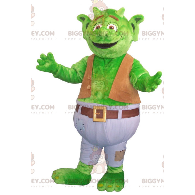 Big Green Dragon BIGGYMONKEY™ Mascot Costume With White And