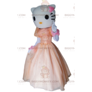 Kostým maskota BIGGYMONKEY™ od Hello Kitty, bílé kočky v růžových šatech - Maskoti slavní lidé - BiggyMonkey.com