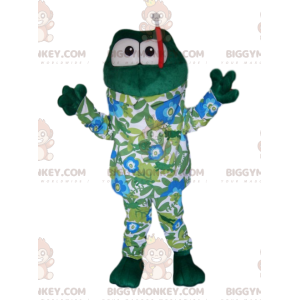 Frog BIGGYMONKEY™ maskotkostume med våddragt og snorkel -